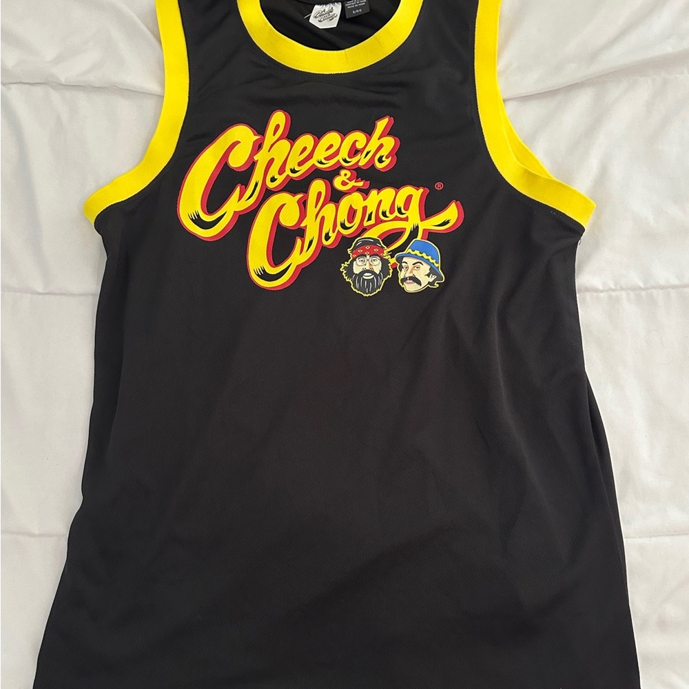 Cheech & Chong Men's Black and Yellow Tank Top